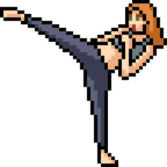 vector pixel art martial artist