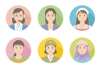 働く女性のアイコン03