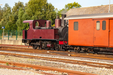 Naklejka premium Lokomotywa parowa, zabytek historyczny, Baie de Somme, Pikardia, Hauts de France