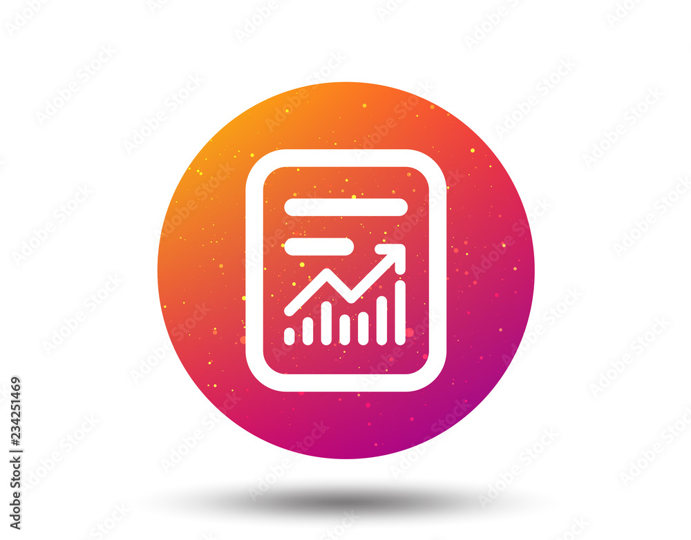 Poster report file icon. document page with statistics.