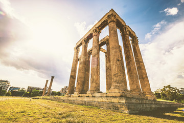 Ruins of the Temple of Olympian Zeus at Athens - obrazy, fototapety, plakaty