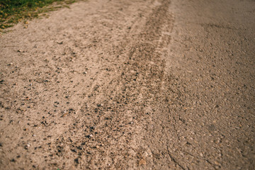 Closeup of a grainy road
