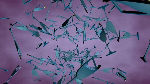 Bicchieri sospesi in aria.