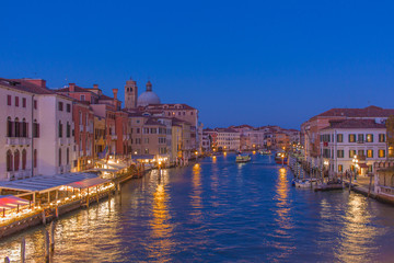 Grand Canal at night, Venice, Italy