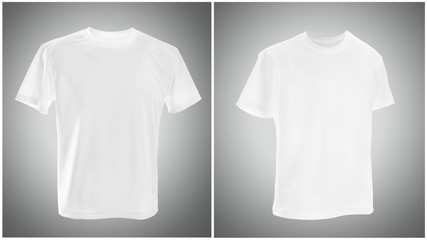White T shirt on gray background for your design