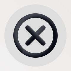 Delete blended bold black line icon