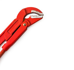 red adjustable wrench isolated on a white background