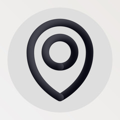 Map pointer blended bold black line icon