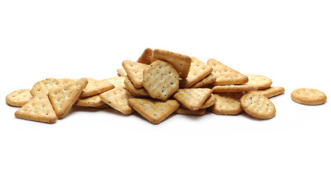 Fototapeta na wymiar salty cracker biscuit isolated on white background