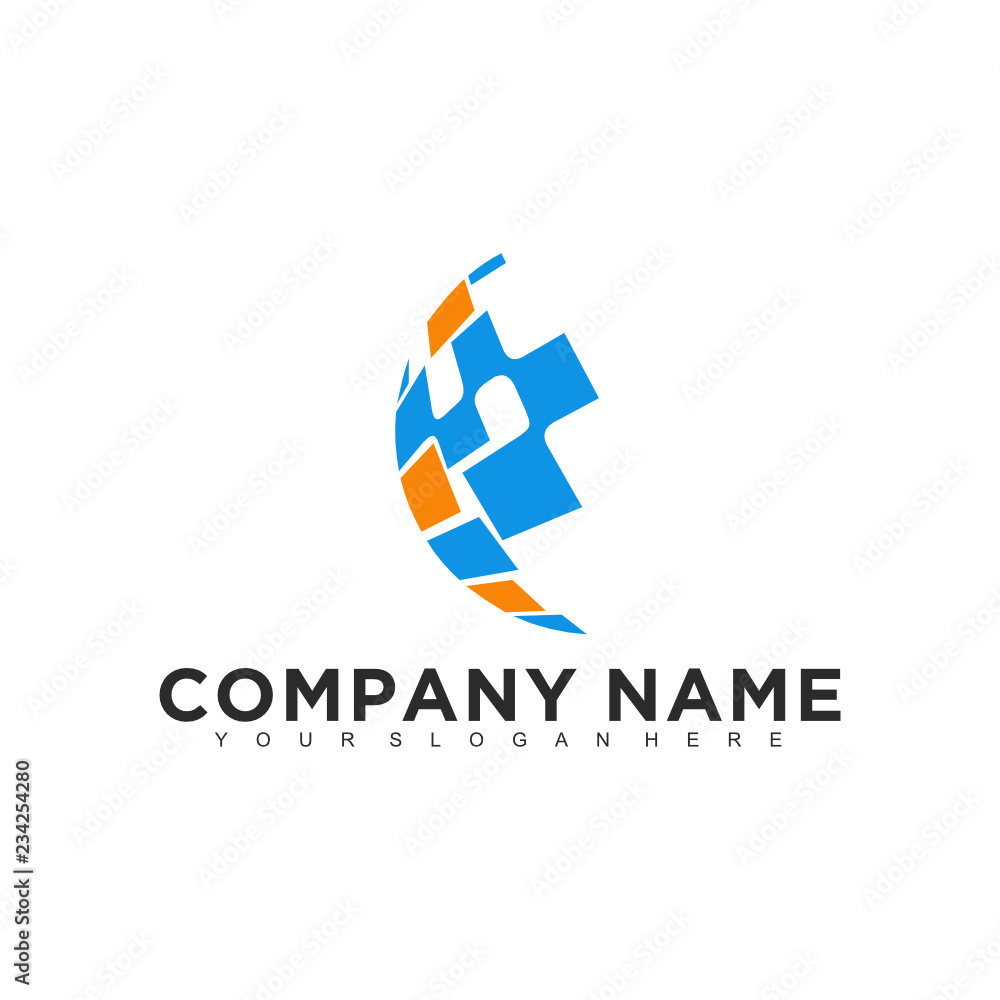 Poster simple minimalistic modern professional logo design of technology vector eps illustrator template