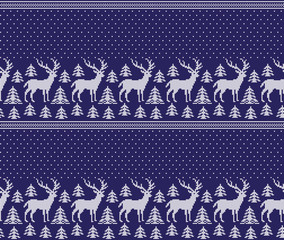 Christmas New Year's winter seamless festive Norwegian pixel pattern - Scandinavian style
