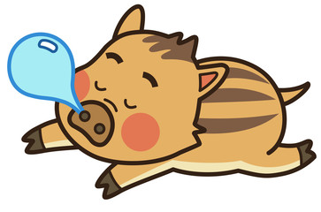 居眠りウリボウ」