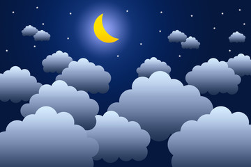 Obraz na płótnie Canvas Night sky moon