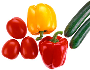 TOMATOES, PEPPERS AND COURGETTES