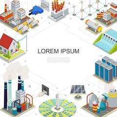 Isometric Electricity And Energy Template