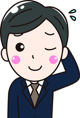男性会社員サラリーマンのミスすいません