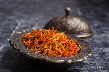 Traditional dry saffron spice
