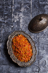 Traditional dry saffron spice