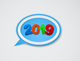 speech bubble 2019 new year