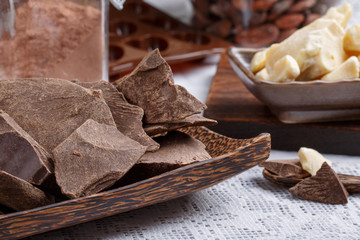 Preparation handmade chocolate candies.