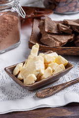 Preparation handmade chocolate candies.