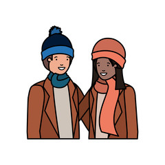 couple with winter clothes avatar character