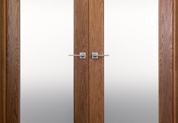 Fototapeta premium Close-up of double-leaf interior swing doors.