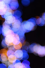 bokeh 青　オレンジ　白