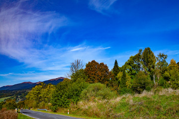 Fototapeta premium Landscape of autumnal peaks of the Carpathians.