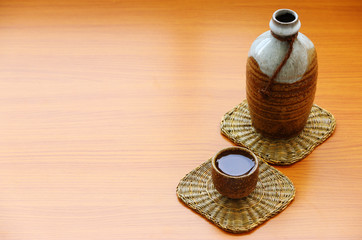 japanese sake oriental drink style on the table