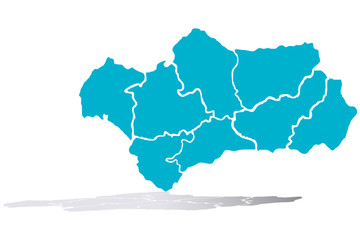 Mapa azul de Andalucía.  © Gabrieuskal