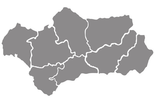 Mapa gris de Andalucía. 