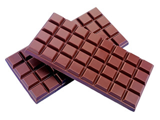 TWO PLAIN CHOCOLATE BARS CUT OUT