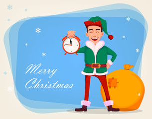 Handsome Santa Claus helper elf.