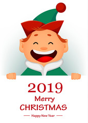 Funny Santa Claus helper elf.