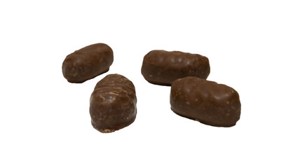 cchocolate caramel on white background