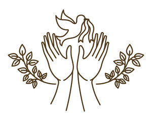 dove of peace with open hands avatar character