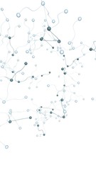 Neural network. Social network. Futuristic dna, deoxyribonucleic acid. Abstract molecule, cell illustration, mycelium. Light background. 3D illustration