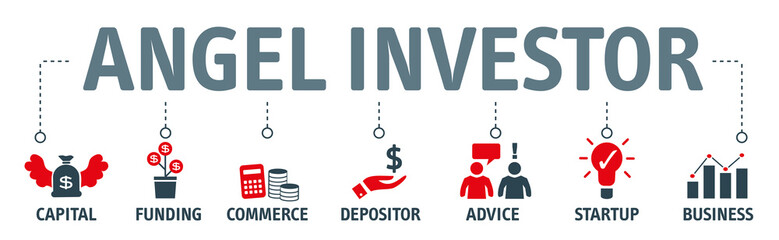Fototapeta na wymiar Angel investor Concept vector illustration