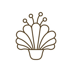 potted flowers isolated icon