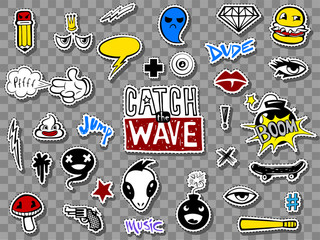 Hipsters teens stickers set