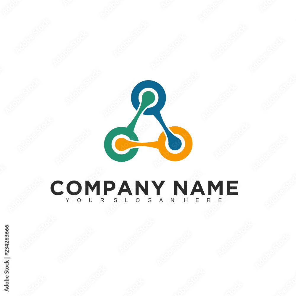 Poster simple minimalistic modern professional logo design of technology vector eps illustrator template