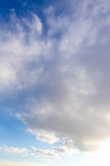 Clouds against blue sky as abstract background