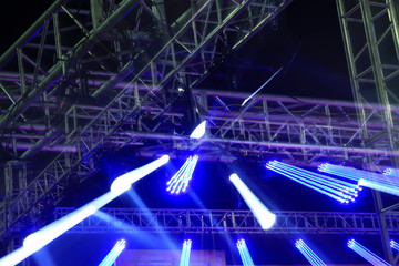 stage lighting effect in the dark, closeup photo