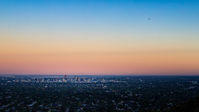 View Of Adelaide City At Sunrise