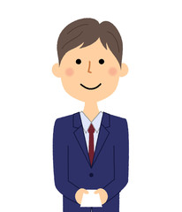 ビジネスマン　名刺交換