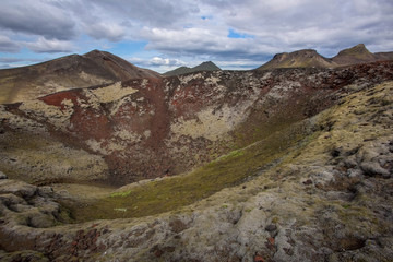 Landmannalaugar - the Highlands of Iceland. It is at the edge of Laugahraun lava field, which was formed in an eruption around the year 1477. Colorful landscape...