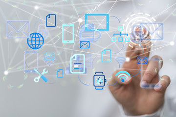 network holograms datas digital sphere 3D