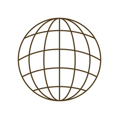 earth globe with parallels and meridians isolated icon