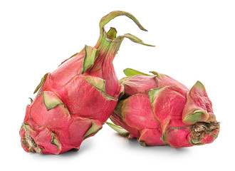 Tasty dragon fruits on white background